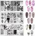 French Marble Striped Nail Art Stamping Plates Set - 3 Pcs Stainless Steel Stencils - Buy Online on GoSupps.com