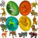 Relaxcation Soap Set Bars Kids with Funny Animals Surprise Inside - Collect All 12 Wild Animals Toys - Moisturizing Children Skin - Lemon  Strawberry  Green Apple and Rose - Handmade in USA
