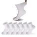 6 Pairs Diabetic Socks Men Women Ankle Socks for Swollen Feet Neuropathy Pain Relief Non-Binding Socks 6-13 White