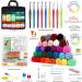 103 PCS Crochet Kit with Hooks & Yarn Set - Premium Bundle with 2180 Yards of Acrylic Yarn, Needles, Accessories & Bag - Ideal Starter Pack for Kids, Adults, Beginners & Professionals - Black - Buy Online on GoSupps.com