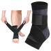 Ankle Brace Ankle Support for Women & Men Ankle Compression Sleeve Ankle Wrap w/Ankle Strap for Relief Sprained Ankle Fasciitis Achilles Tendon Injured Foot Recovery Sport Running (Large Black 1) Large Black 1
