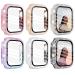 WINGLE 6-Pack Compatible with Apple Watch Case 44mm Face Cover with Screen Protector Over 200 Bling Crystal Diamond Apple Watch Bumper Case for Apple Watch Series SE 6 5 4 Screen Protector 44mm 6 Pack with Screen Protector 44mm