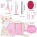 9-Piece Cat Bathing Set - Anti Bite & Scratch Grooming Bag, Brush, Comb, Muzzle, Nail Clipper, File, Tick Tool - Pink - Buy Online on GoSupps.com