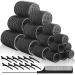 OLELON Jumbo Hair Rollers Set 38 Pcs Self Grip Hair Rollers with Clips Heatless Hair Curlers Rollers For Long Hair Velcro Rollers For Hair With Storage Box & Hair Roller Clips (Black 4 Size) Black 1 count (Pack of 1)