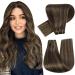 Hot sales product Hetto Tressen Extensions real hair brown highlight treat real hair extensions remy weaving real hair treat extensions # 2/8 darkest highlights light brown 80g 35cm 3-3 # 2/8 darkest brown with light brown