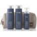 OM4 Hair Care Trio & Travel Bag - Mens Invigorating Shampoo Conditioner Hair Elixir Kit to improve hair and scalp conditioning