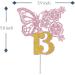 Tenhaisi Pink & Gold 3D Butterfly Flower Sign 13 Cake Topper - Happy 13th Birthday/Anniversary Party Decoration 3D Cake Topper- Girls 13th Birthday Party Supplies - Buy Online on GoSupps.com