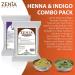 Zenia 100% Pure Indigo & Henna Hair Color Combo Kit - 100g Each, Natural & Chemical-Free, PPD & Ammonia-Free - Buy Online on GoSupps.com