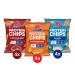Atkins Protein Chips, Salty Snack Variety Pack, (Chipotle BBQ, Nacho Cheese, Ranch), Keto Friendly, Baked Not Fried, 12 Count
