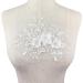 2Pcs White Pearl Flower Embroidery Lace Patches - Wedding Dress Appliques - Buy Online on GoSupps.com