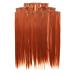 Prettyland 7-piece SET static-free clip-in 50cm straight long hair strands hairpiece hair extension orange copper-red R01