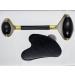 Jade Roller Gua Sha Set Natural Face Roller Skin Care Tools for Puffy Eyes Relief Anti Aging (Black bian Stone)