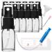 Handsunity 10ml-12Stk spray glass bottle-pharmacy clear glass bottle set with black atomizer glass spray bottle made of transparent glass including 29 accessories 10ml-12 pieces Black cap