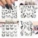 Butterfly Nail Stickers for Nail Art,4 Sheets Water Transfer Nail Art Stickers for Nail Designs,Black Butterfly Nail Art Design Decals,Nail Sticker Decal 5