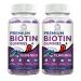 BBEEAAUU Biotin Gummies for Hair Growth, Biotin Hair, Skin & Nails Growth, 10000mg Vitamins Gummy for Women Men and Kids Vegan, Pectin Based, Blueberry Flavor - 120 Count Pack of 2