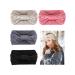 4 Pieces Cable Knit Headband Crochet Headbands Plain Braided Head Wrap Winter Ear Warmer for Women Girls Beige, Pink, Black, Grey