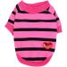 Zunea Summer Dog Shirt: Sequin Love Heart Striped Puppy Clothes Cotton Tee (Pink, S) - Buy Online on GoSupps.com