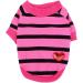 Zweitea Small Dog Shirts - Summer Stripes T-Shirt & Heart Sweatshirt for Chihuahuas Soft Cotton Puppy Clothes in Pink XS - Buy Online on GoSupps.com