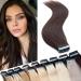 40 pieces tape in Extensions real hair adhesive tape hair extension 100% remy human hair hair part (+10 brick free tapes) 30 cm dark brown#2-1