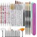 Oneleaf Nail Art Brushes Set - 32 PCS Nail Tool for Nail Art U V Gel Nail Brushes  Acrylic Nail Brushes  Liner Brushes  Dotting Tools  Dust Brush  Dual End Drawing Pen  Nail Design Kit for Nail Salon Home Use