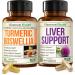 Boswellia Turmeric Curcumin Supplement + Liver Cleanse Detox & Repair Bundle Supports Joint Health Energy & Healthy Digestion with Ginger Turmeric Powder Milk Thistle Zinc & Artichoke Extract