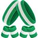Bememo 6 Pieces Sweatbands Set, Includes 2 Pieces Sports Headband and 4 Pieces Wristbands Sweatbands Cotton Sweatband Set for Men and Women Chirstmas Color,Green White Green