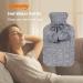 Samply 2L Hot Water Bottle with Knitted Cover - Grey | Hot and Cold Compress for Pain Relief - Buy Online on GoSupps.com