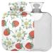 Naanle flower strawberry hot water bottle with reference transparent hot water bottle 1l heat bottle for bed handfoot warmer pain relief heat and cold therapy