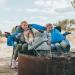 Adult Cold Weather Sleeping Bag - Lightweight & Compact for Camping, Hiking & Backpacking - Ocean Blue with Stripes - 29.5in x 86.6in - Buy Online on GoSupps.com