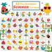 240 Pcs Summer Fruit Temporary Tattoos for Kids | Waterproof Bulk Stickers | Hawaiian Themed Toys | Perfect for Summer Party and Goody Bags | 60 Designs Pineapple Watermelon Coconut - Buy Online on GoSupps.com
