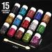 Leobro 15 Colors Chunky Glitter Set - 150g Holographic Glitter Powder for Epoxy Resin Nail Art & Decoration with 10 Mixing Spoons - Buy Online on GoSupps.com