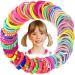 Hanyousheng 100 Pcs Hair Ties Elastic Hair Bands Ponytail Holders 10 Types Multicolor Elastics Hair Ties No Crease Hair Elastics Small Hair Accessories for Baby Girls Infants Toddler