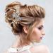 Rhinestone Wedding Hair Comb Set - Pearl Crystal Bride Accessories in Rose Gold - Grey - Set of 4 - Buy Online on GoSupps.com