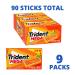 Trident Mega Tropical Twist Sugar Free Gum - 9 Packs (90 Pieces) - Buy Online on GoSupps.com