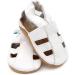 Dotty Fish Soft Leather Baby Shoes | Toddler Sandals, Non-slip Suede Soles | White, 0-6 Months to 3-4 Years - Buy Online on GoSupps.com