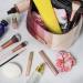 Nicole Miller Pink Ombre Stripes Large Train Makeup Bag Travel Toiletry Case - Cosmetic Bag with Handle and Zipper - Buy Online on GoSupps.com