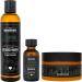 Live Bearded: 3-Step Beard Grooming Kit - Canyon - Beard Wash, Beard Oil and Beard Butter - All-Natural Ingredients with Shea Butter, Jojoba Oil and More - Beard Growth Support - Made in the USA