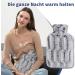 Samply 2L Hot Water Bottle with Furry Navy Blue Cover - Warmth & Comfort for All Seasons - Buy Online on GoSupps.com