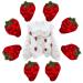 Strawberry Crochet Appliques for Baby Blankets, 8pcs Hand Sewing Decorative Embroidered Embellishments for Bag, Clothing, Headbands, Hats, Pillow, Red A-Red