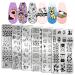 WOKOTO 6Pcs Pets Nail Stamping Plates For Nails Cat Dogs Puppy Nail Stamp Plates For Nail Art Image Plates Cute Cartoon Animals Nail Stamping Kit Nail Stencils For Nails Design Plates Nail Tools KIT1