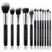 Oscar Charles 12-Piece Professional Make-Up Brush Set | Silver Face & Eye Brushes for Flawless Makeup - Buy Online on GoSupps.com