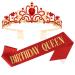 Happy Birthday Queen Tiara & Red Sash - Perfect Women's Birthday Party Supplies & Decorations - Buy Online on GoSupps.com