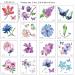 Konsait 50Sheet Flower Temporary Tattoos for Women Teens Girls - Waterproof Body Art Sticker with Flower Butterfly Leaf Lotus Cherry Blossoms Design - Buy Online on GoSupps.com