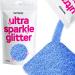 Hemway Ultra Sparkle Glitter Azure 100g / 0.35oz Multi-Purpose Epoxy Resin Arts & Crafts Cosmetic Safe Body Hair Face Nail Weddings Art Beauty Tumblers Flowers Powder Dust Premium Azure Blue