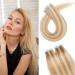 SEGO TAPE in Extensions real hair 20 Tressen 50g hair extension adhesive hair part remy hair (+10pcs free tapes) 16 "(45cm) honeyblond/light blond #18P613