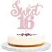 Xsstarmi 1 Pack Sweet 16 Cake Topper Glitter Happy 16th Birthday Cake Pick Cheers to 16 Years Old Sweet Teenager Sixteen Cake Decorations for Happy Sweet 16 Birthday Party Supplies Pink