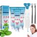 Tongue Coating Cleaning Gel Probiotic Tongue Cleaning Gel Set Tongue Cleansing Gel With Brush Silicone Scraper Tongue Scraper Precise Cleaning Brush Kit (3PCS)