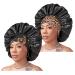 Red by Kiss X Keyshia Cole 1 Piece Silky Bonnet Wide Edge Bonnet Sleep Cap, Frizz Free Bonnet, X-Large (Black) X-Large Black