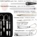 Three Swords Manicure Set 'Roma' - 8 Pcs High-Quality Nail Care in Ostrich Leather Etui | Nail Scissors Clippers Tweezers & Glass Files - Buy Online on GoSupps.com