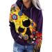Geilisungren women Hoodie Cordel train sweatshirts casual tunic tops long -sleeved animal flower pressure hooded sweater blouse shirts with bags S multi -colored 1